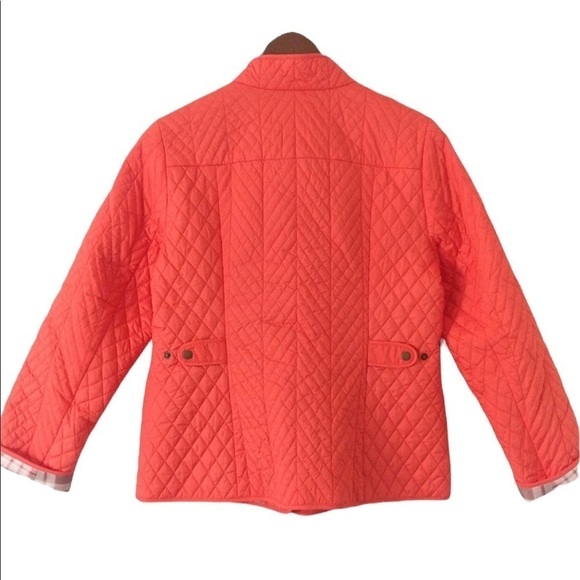 Talbots Petite Quilted Jacket Orange Size P Lightweight Fall Coat - Picture 3 of 5